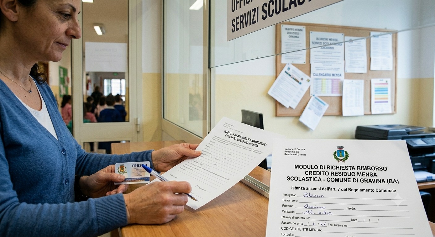 Servizio mensa scolastica: richiesta di rimborso del credito residuo